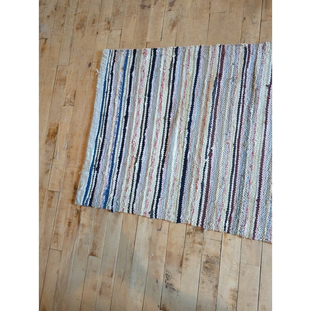 Antique Imported Swedish HandMade Rag Rug Runner‎ (25 x 147 inches )